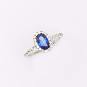 Bague Saphir or blanc