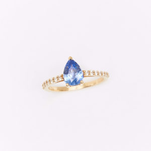 solitaire saphir or jaune