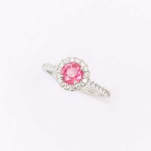 Bague Spinelle rose or blanc