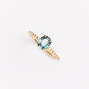 solitaire saphir vert