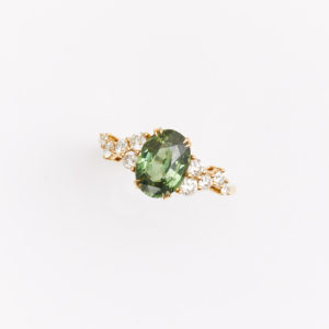 bague saphir vert